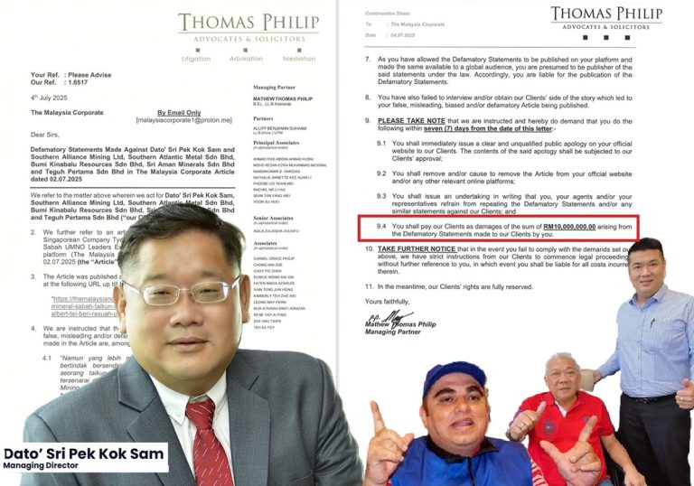 Bongkar Pembiaya Rasuah Albert Tei, Bung Moktar dan Rafi Alli Hassan: Taikun Singapura Saman The Malaysian Corporate RM10 Juta!